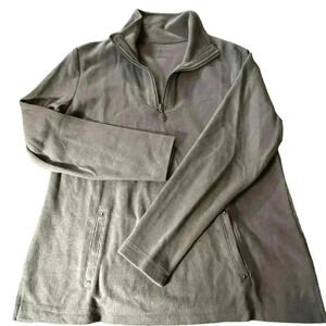 Karen Scott Women's Sz M Sport Knit Pullover 3/4 Zip Neck With Pockets
